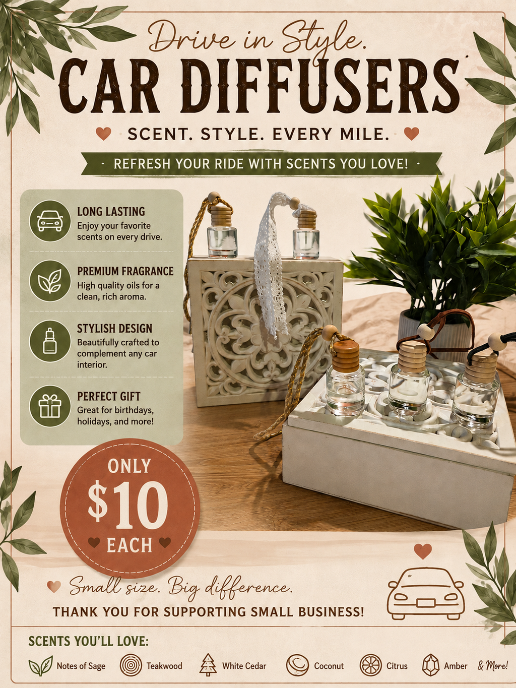 Car/Closet Scent diffusers